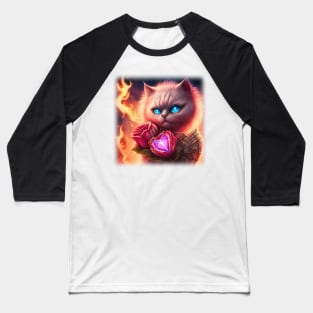 Ragdoll Cat On Fire Baseball T-Shirt